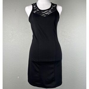 Bozzolo Little Black Dress Women‎ Size S Mini Bodycon Lace Coquette Soft Goth